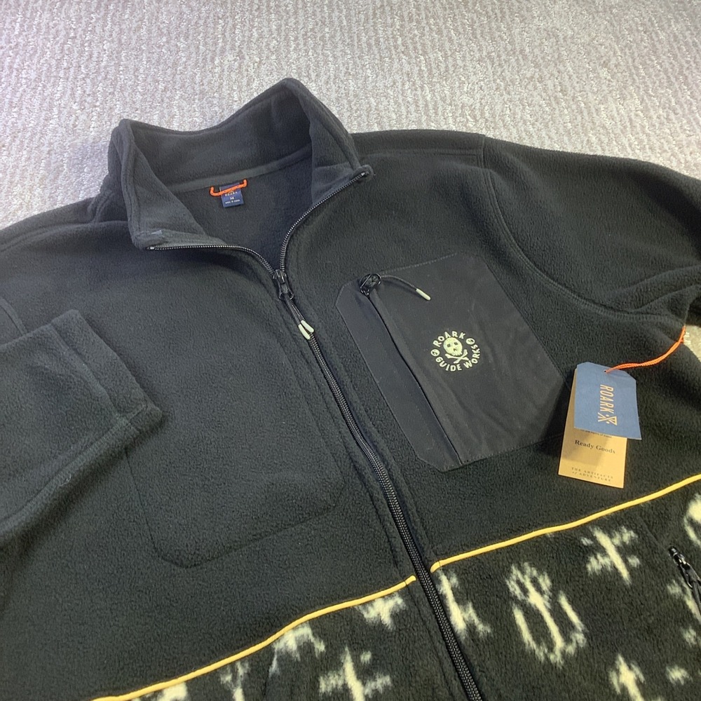 Roark‎ Landfall Fleece Full Zip Jacket Black Ikigai Mens Size Medium NWT